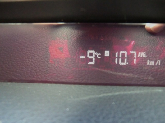 到着時、マイナス９℃