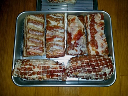 2豚バラ肉乾燥