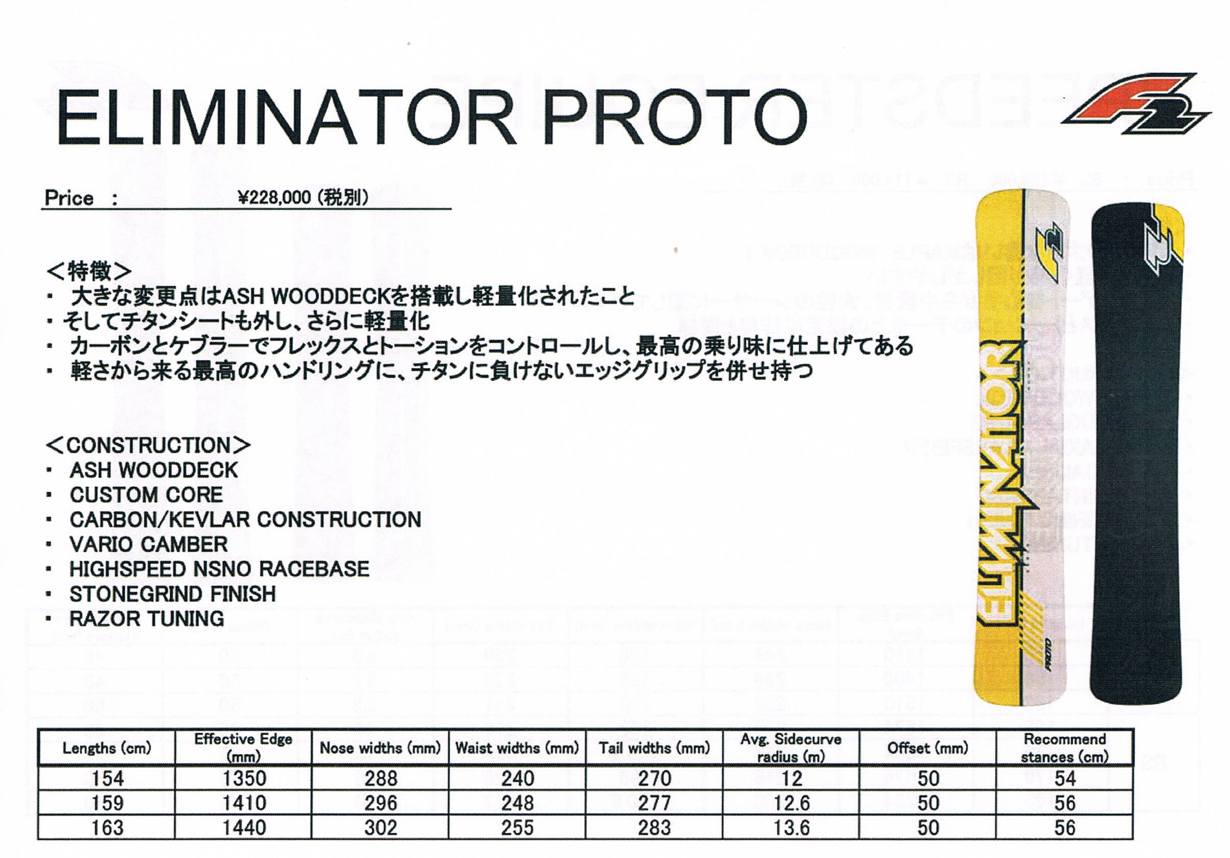 トップブランドのファッション 15-16F2（エフツー）ELIMINATOR PROTO （ｴﾘﾐﾈｰﾀｰﾌﾟﾛﾄ） | 海底 レーシング