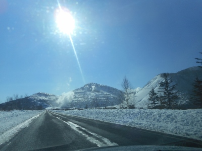 冬の快晴の硫黄山