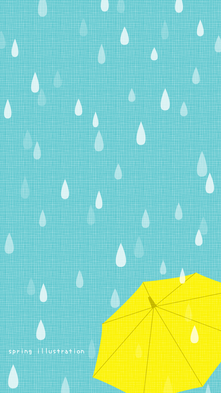 【umbrella】梅雨のイラストスマホ壁紙